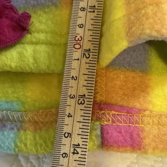 A Million Polkadots Plaid Hooded Poncho Colorful Plaid  with Ruffles 18 Months - Picture 8 of 11